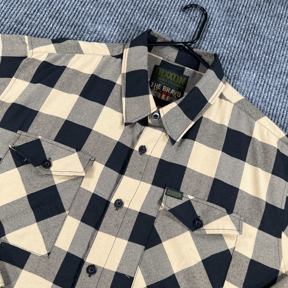 Dixxon Flannel Shirt The Bravo Mens 3XL Brown Plaid Long Sleeve Button Down‎